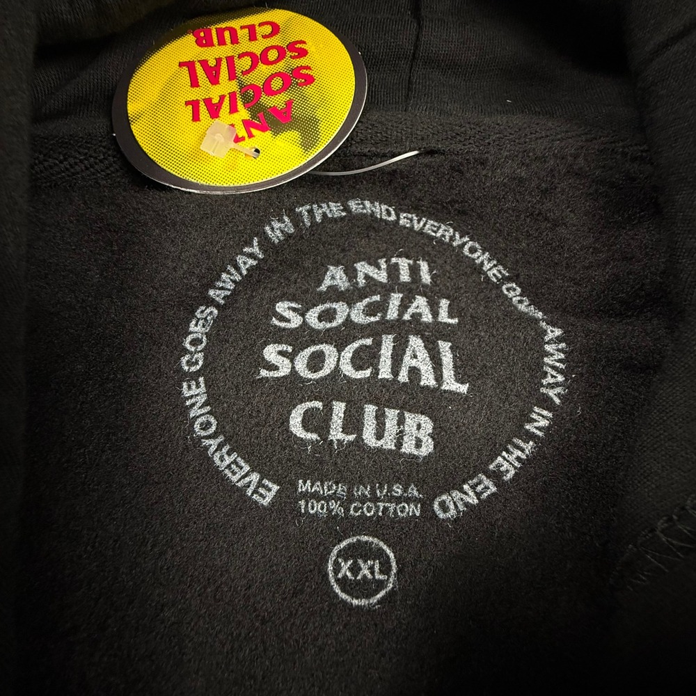 Anti Social Social Club Te Compre Las Flores Black Rose Hoodie XXL NEW - Picture 5 of 6